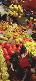 Variety of fruits for sale in market