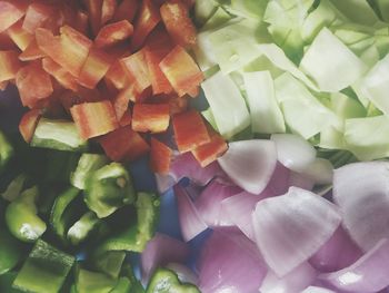 Full frame shot of chopped vegetables