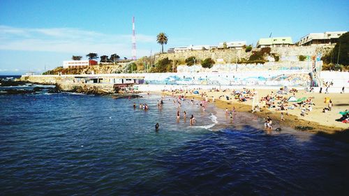 View of sea against clear sky