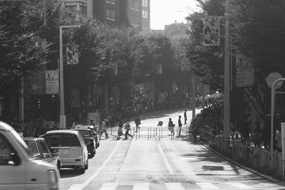 People walking on road