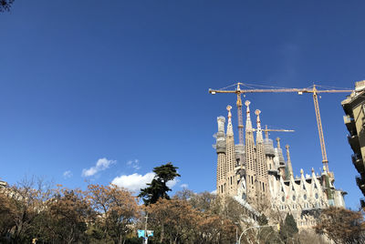 The view of sagrada familia under the blue sky