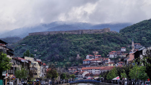 Panoramic shot of townscape against sky