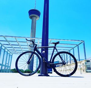 Bicycle against clear sky