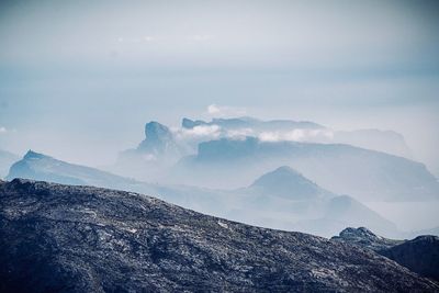 Scenic view of mountains against sky