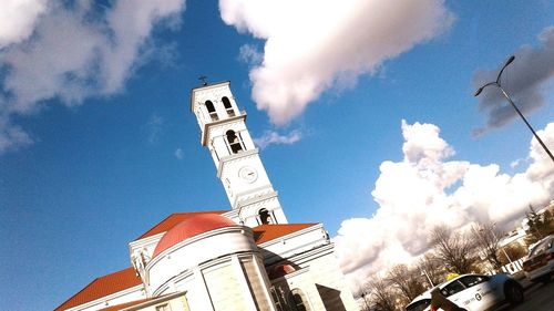 Low angle view of temple against sky