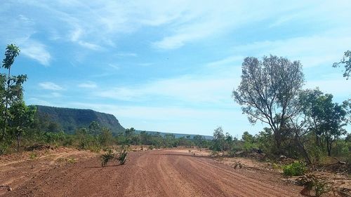 Dirt road along landscape