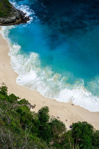 High angle view of beach