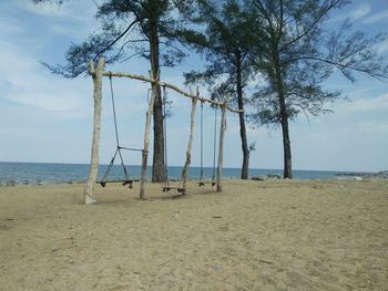 Scenic view of beach against sky