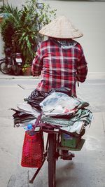 Vietnamese man riding his bike