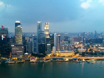 City lit up at night