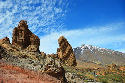 Scenic view of rocky mountains against sky