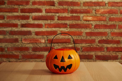 Close-up of pumpkin on table