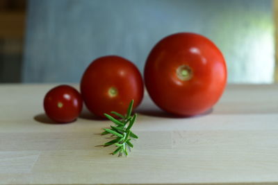 Close-up of cherry tomatoes on table