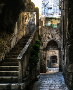 Stairs along built structures