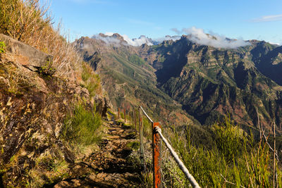 Scenic view of mountains against sky