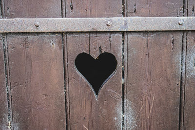 Close-up of heart shape on wall