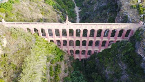 High angle view of trees on mountain