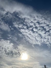 Low angle view of cloudscape against sky during sunset
