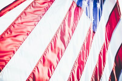 Close-up of flags against the wall