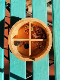 Close-up of wooden table