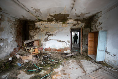 Interior of abandoned building