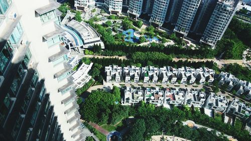 High angle view of cityscape