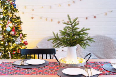 Place setting on table