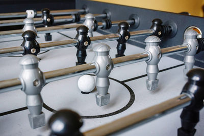 A football table for the rest of the whole family. a close-up of a football table