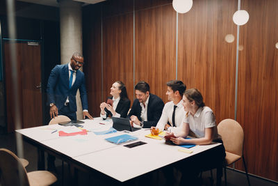 Business people having discussion at office