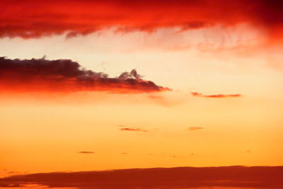 Scenic view of dramatic sky during sunset