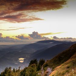 Scenic view of landscape against sky during sunset