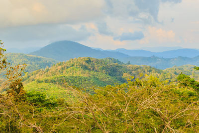 Scenic view of mountains against sky