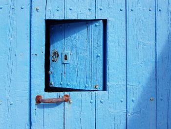 Full frame shot of blue door