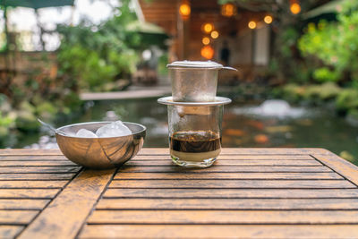 Close-up of drink on table