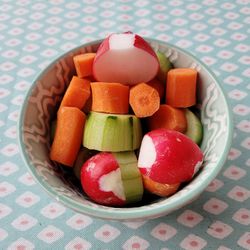 Close-up of raw food in plate