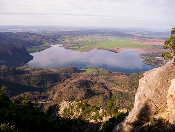 High angle view of landscape against sky