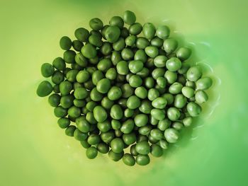 High angle view of berries over green background