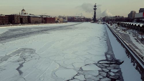 View of residential buildings in winter