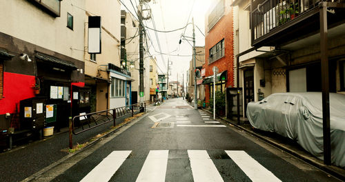 Empty road in city