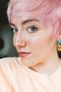 Close-up portrait of beautiful woman