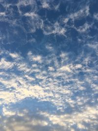 Low angle view of clouds in sky