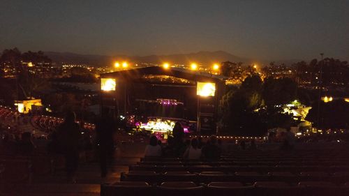 Illuminated city at night