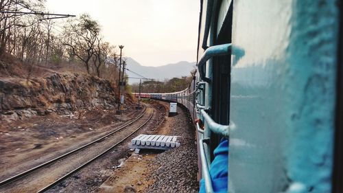 View of train from window