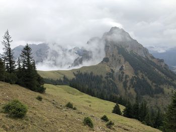 Scenic view of mountains against sky
