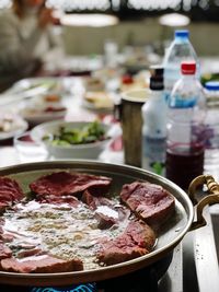 Close-up of food on table