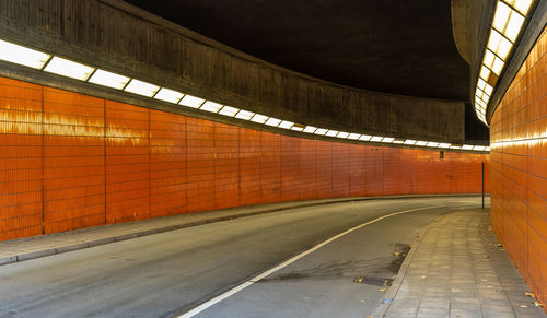 View of empty subway tunnel