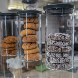 Close-up of food in glass jar on table