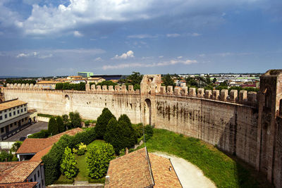 Panoramic view of historic building against sky