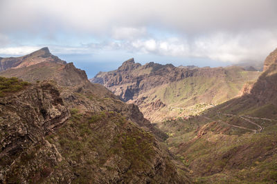 Scenic view of mountains against sky