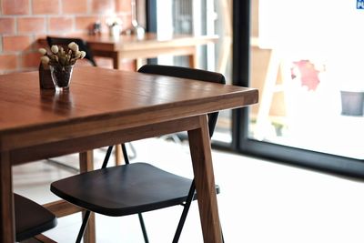 Empty chairs and table at home